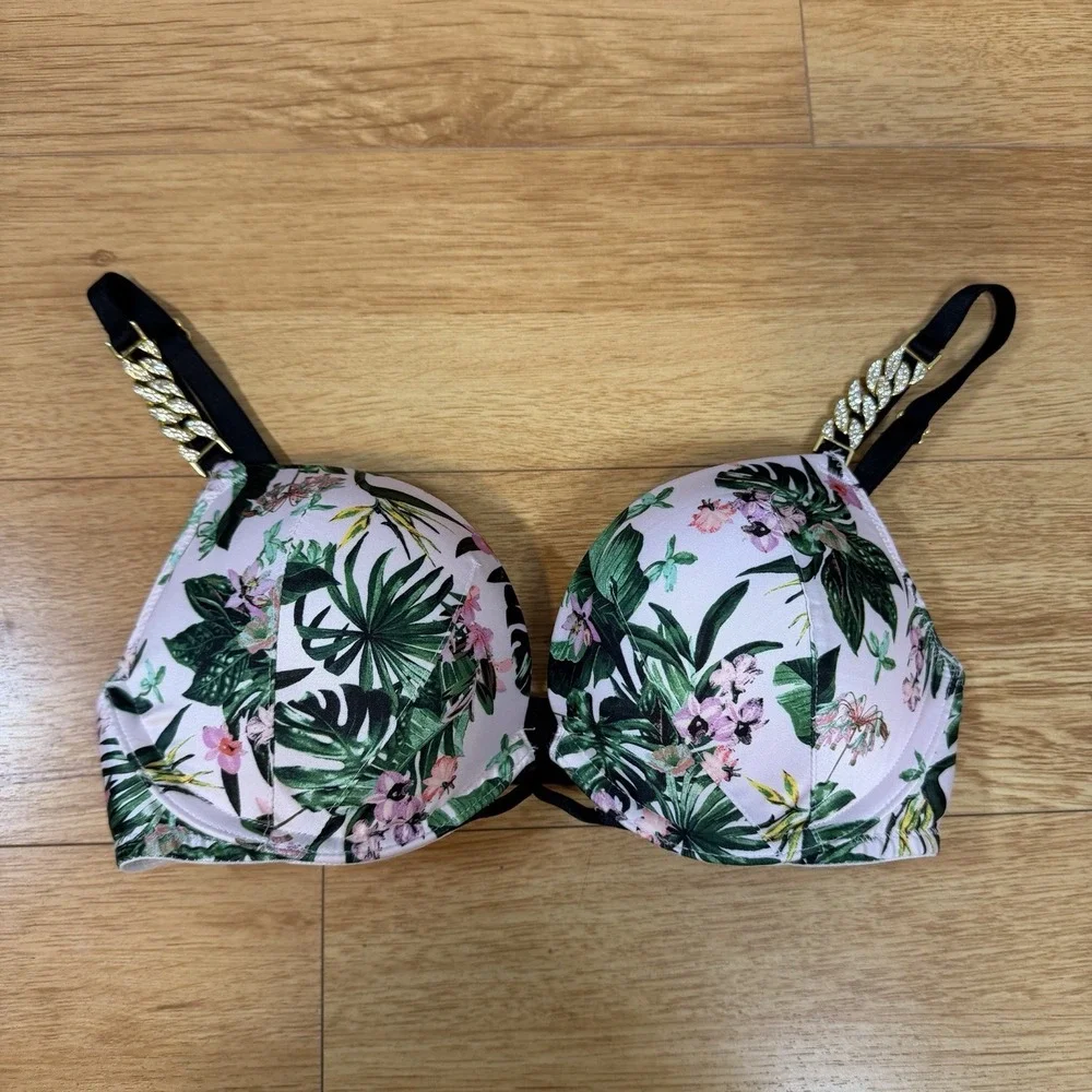 Victoria's Secret Sexy Bombshell Rhinestone Add-2-Cups Push Up Bra 32B Lot Of 2